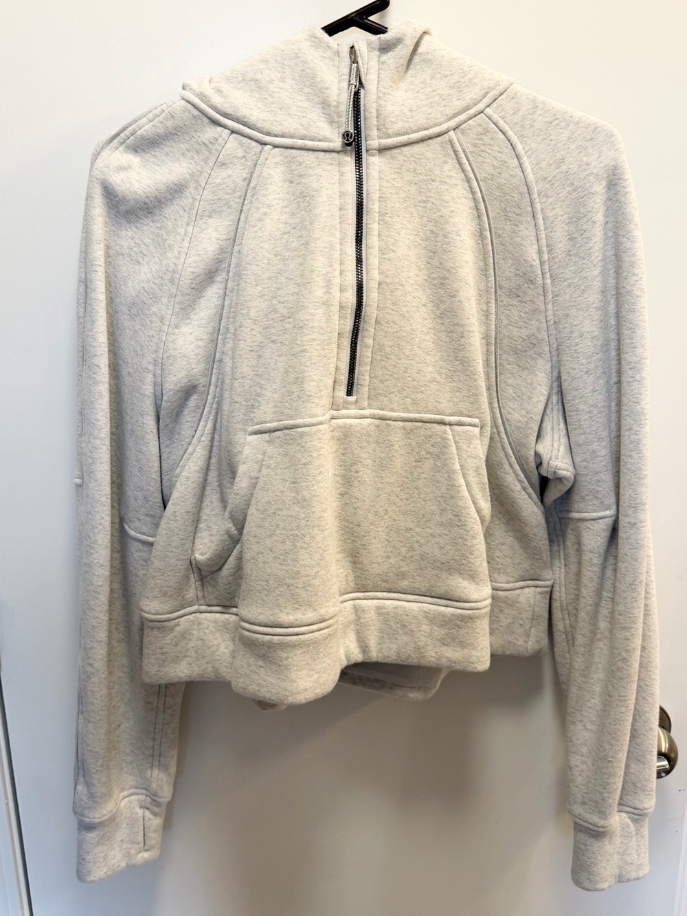 Lululemon scuba oversized half zip fleece lined hoodie plush gray grey - Picture 2 of 6